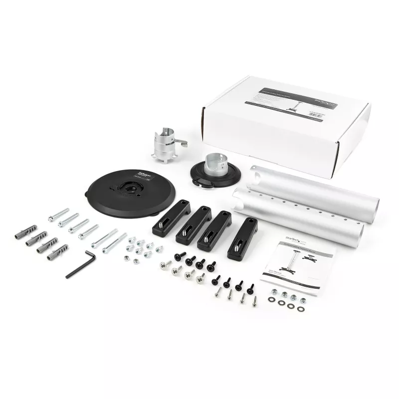 StarTech.com Universāls griestu projektora stiprinājums - Izturīgs, augstumā regulējams/izbīdāms stieņa stiprinājums 5-22,7 collas no griestiem - 33 mārciņas (15 kg) - Slīpums/grozīšana - Piekarināms projektora stiprinājums ar kronšteinu