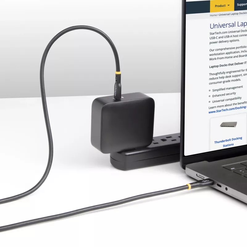 StarTech.com 3m USB-C uzlādes kabelis, USB-IF sertificēts USB C kabelis, 240W PD EPR, USB 2.0 Type-C klēpjdatoru lādētāja vads, USB-C datu pārraides kabelis, TPE apvalks, M/M