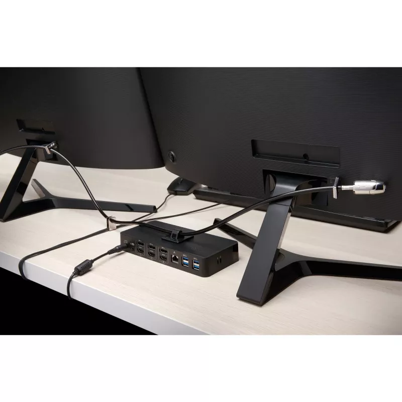 Kensington Desktop & Peripherals Locking Kit 2.0, 2,44 m, Kensington, Atslēga, Oglekļa tērauds, Melna, Sudraba