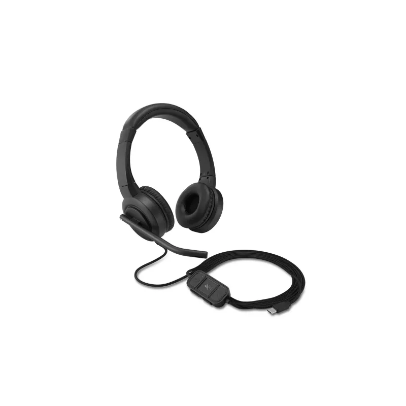 Kensington H1000 USB-C On-Ear austiņas, vadu, zvani/mūzika, 20 - 20000 Hz, 190 g, austiņas, melns