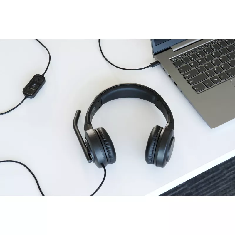 Kensington H1000 USB-C On-Ear austiņas, vadu, zvani/mūzika, 20 - 20000 Hz, 190 g, austiņas, melns