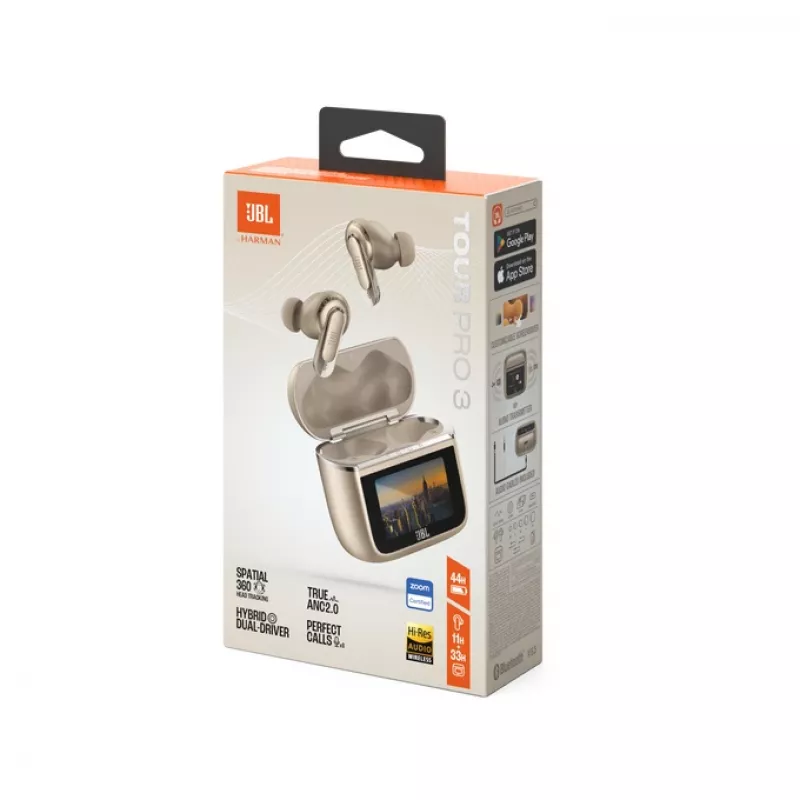 JBL Tour Pro 3 austiņas True Wireless Stereo (TWS) Ievietojamās Zvani/Mūzika/Sports/Ikdiena Bezvadu Brūna