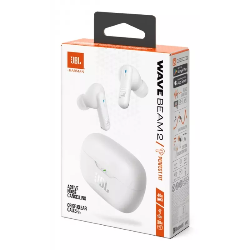 JBL Wave Beam 2 austiņas bezvadu Ievietojamas Zvani/Mūzika Bluetooth Balts