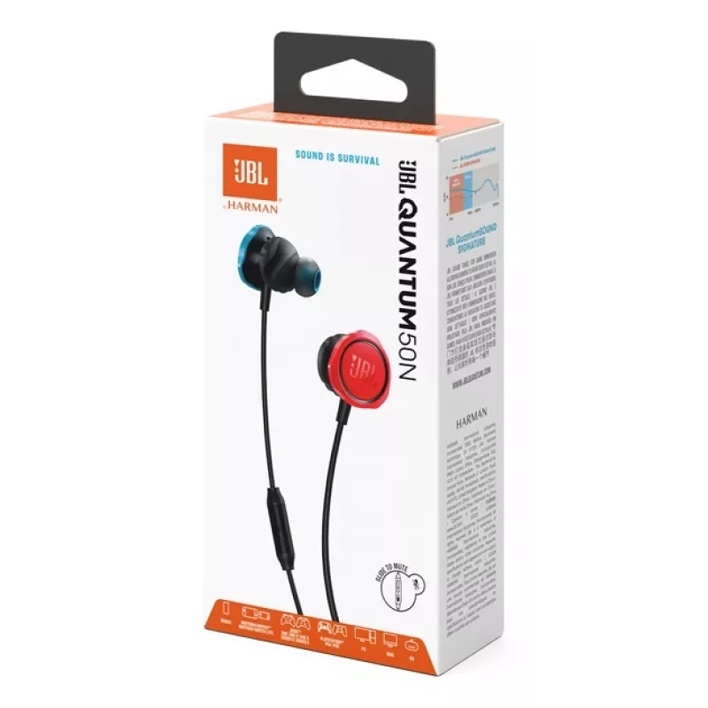 JBL Quantum 50N austiņas ar vadu ievietojamās melna, zila, sarkana