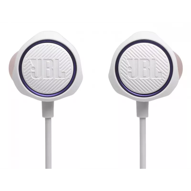 JBL Quantum 50C austiņas ar vadu, ievietojamās, spēlēm, baltas