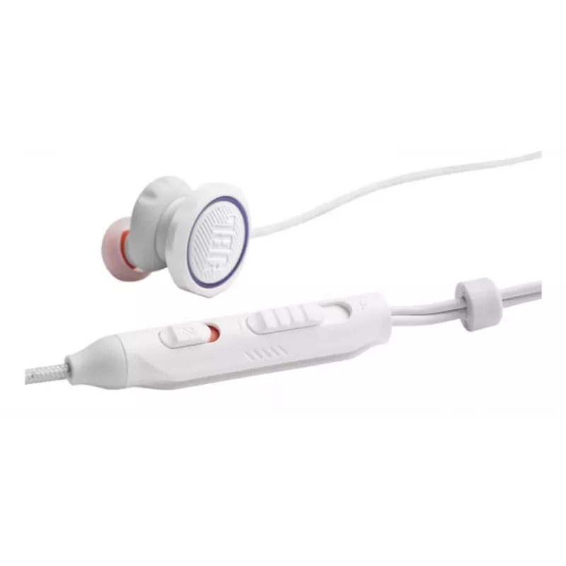 JBL Quantum 50C austiņas ar vadu, ievietojamās, spēlēm, baltas