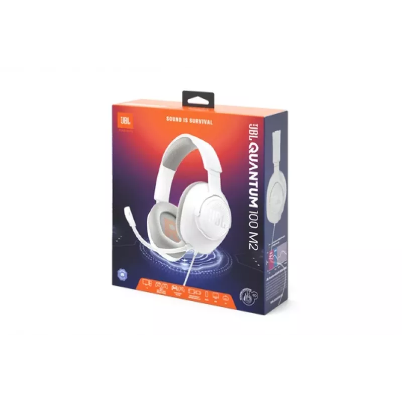 JBL Quantum 100M2 austiņas vadu galvas saite spēlēm balts