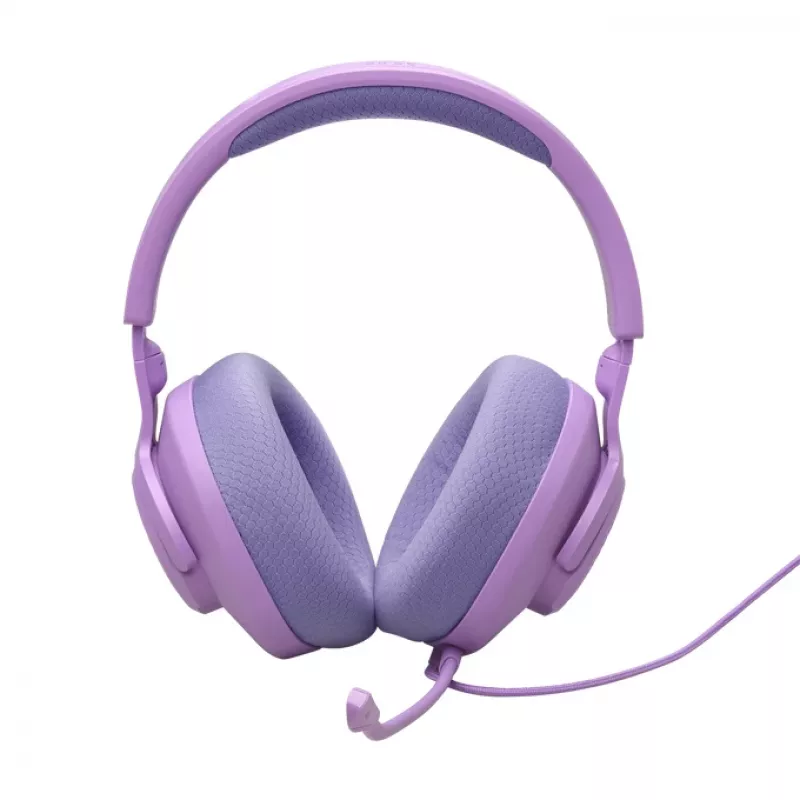 Vadu galvas lentes spēļu austiņas JBL Quantum 100M2 — apkārtauss, 20–20000 Hz, 1,2 m kabelis, violetas