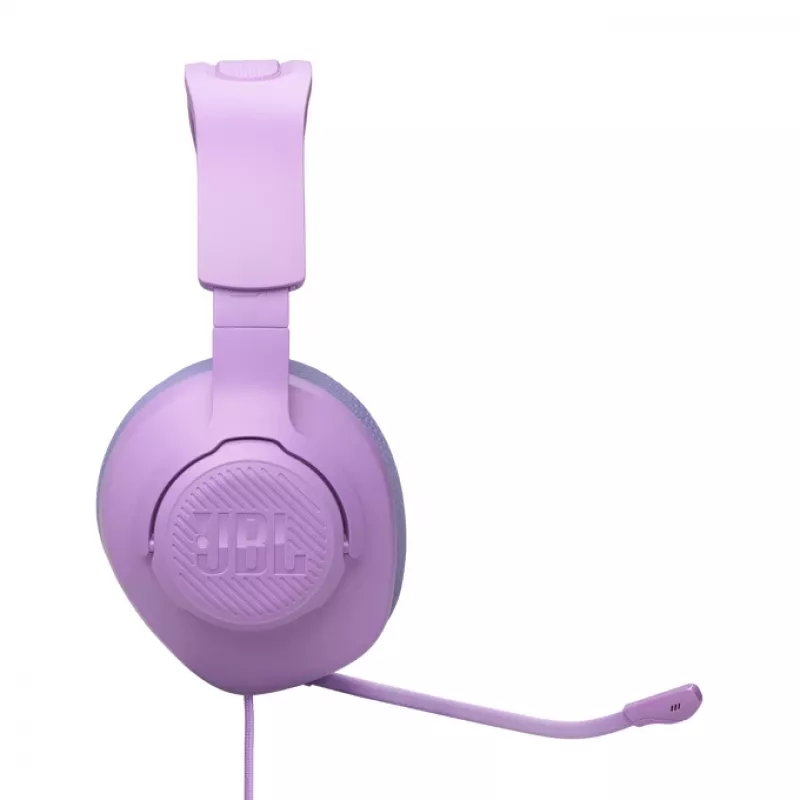 Vadu galvas lentes spēļu austiņas JBL Quantum 100M2 — apkārtauss, 20–20000 Hz, 1,2 m kabelis, violetas