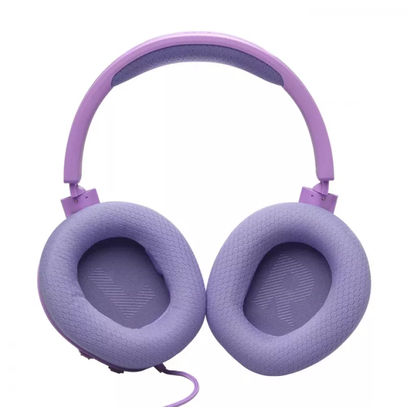 Vadu galvas lentes spēļu austiņas JBL Quantum 100M2 — apkārtauss, 20–20000 Hz, 1,2 m kabelis, violetas
