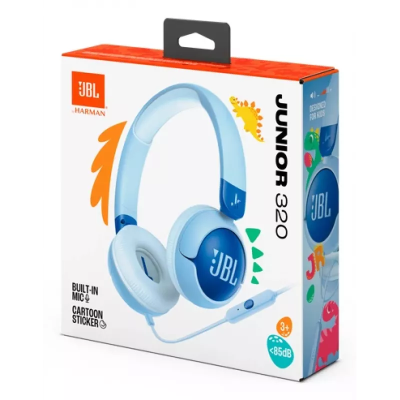JBL Junior 320 austiņas ar vadu, galvas stīpa, zvaniem/mūzikai, zilas