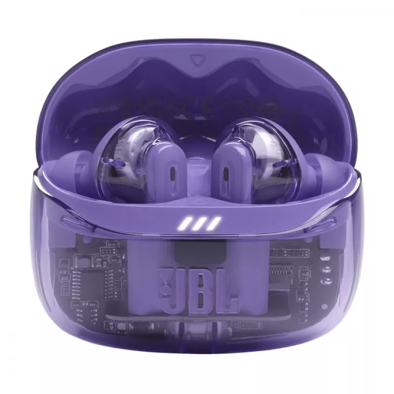 JBL Tune Beam 2 Ghost Edition austiņas bezvadu ievietojamās Mūzika/Ikdiena Bluetooth purpursarkanā krāsā