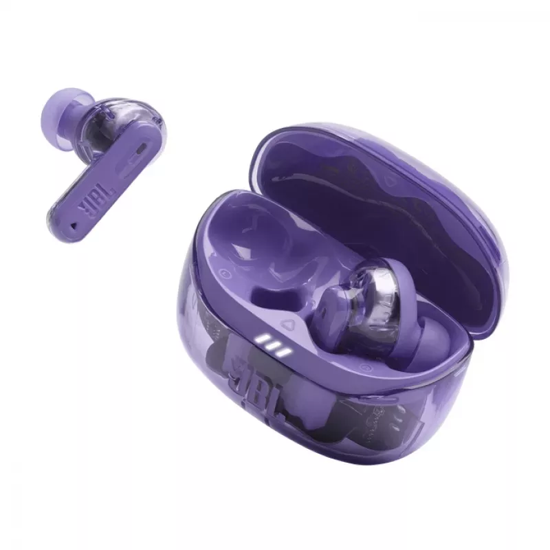 JBL Tune Beam 2 Ghost Edition austiņas bezvadu ievietojamās Mūzika/Ikdiena Bluetooth purpursarkanā krāsā