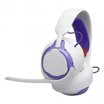 JBL Quantum 250 austiņas ar vadu, galvas stīpu, spēlēm, purpursarkanas, baltas