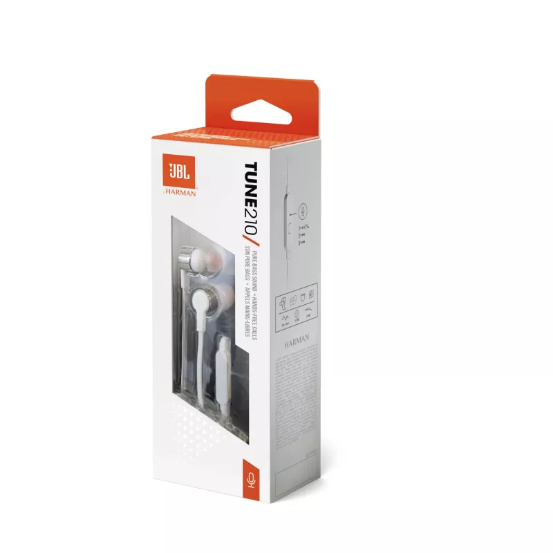 JBL Tune 210 pelēka, vadu, 20 - 20000 Hz, Mūzika, Austiņas, Pelēks