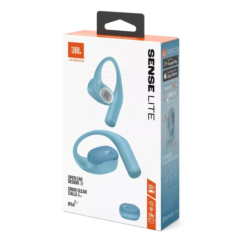 JBL Sense Lite austiņas bezvadu ar auss aizķeri mūzikai Bluetooth zilas