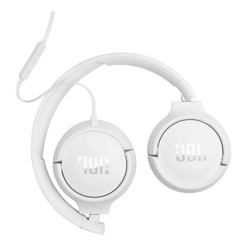 JBL Tune 520C USB-C austiņas ar vadu, galvas lentes tipa, zvaniem/mūzikai, USB Type-C, baltas