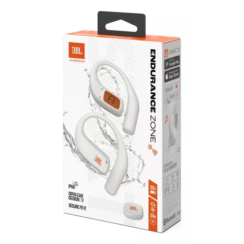 JBL Endurance Zone austiņas bezvadu atvērtā tipa sporta Bluetooth baltas