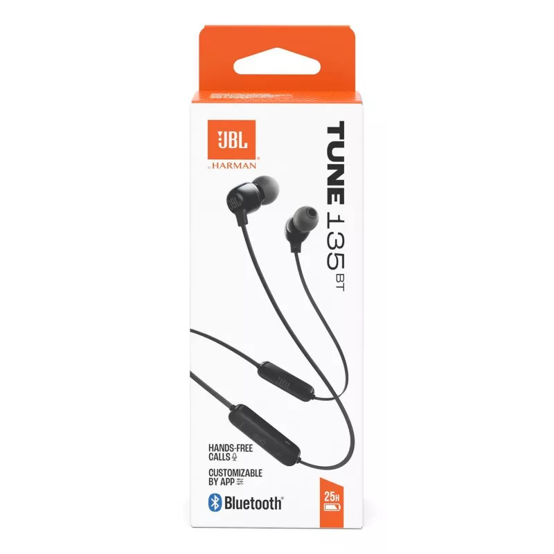JBL Tune 135BT austiņas bezvadu Ievietojamas Zvani/Mūzika Bluetooth Melns