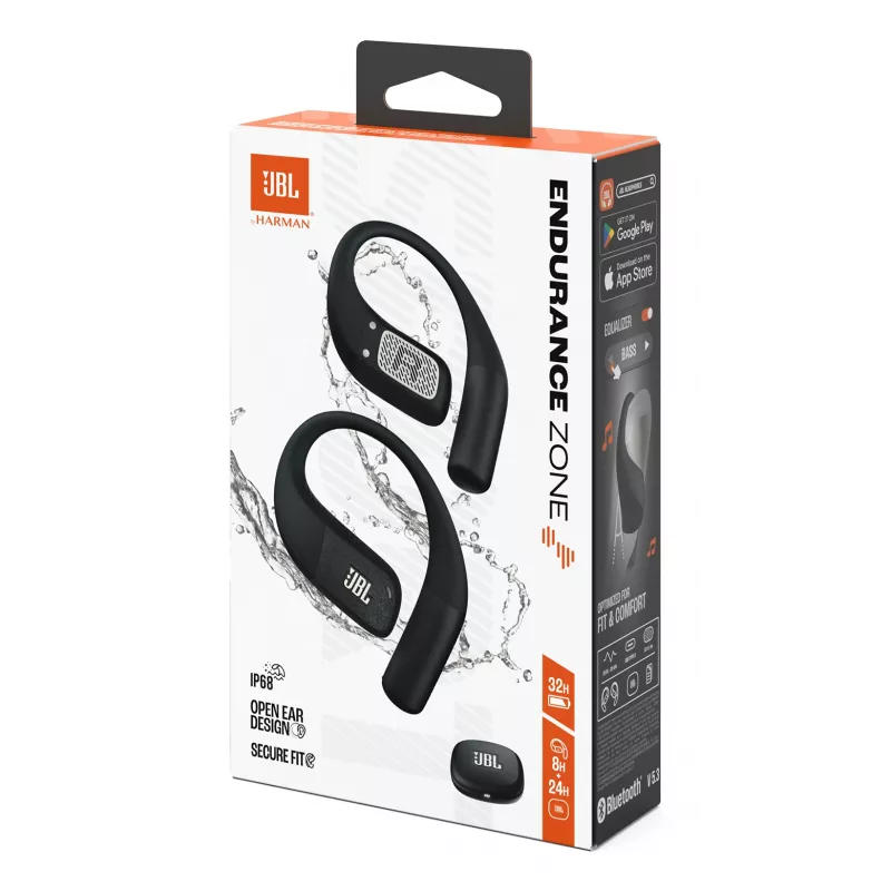 JBL Endurance Zone austiņas Bezvadu auss āķis, atvērtā tipa Sporta Bluetooth melns, pelēks