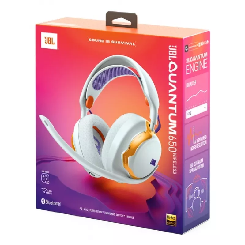 JBL Quantum 650 austiņas Bezvadu Galvas lente Spēļu USB Type-C Bluetooth Zilganzaļa