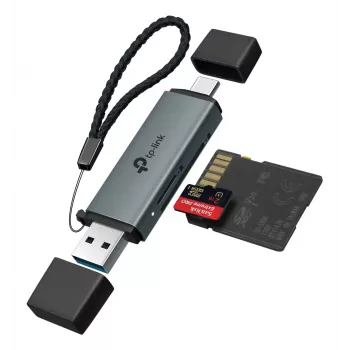 Karšu lasītājs TP‑LINK UA430D USB 3.1 — MicroSD/SD atbalsts, 200 Mbit/s, melns, 75×22,9×9,3 mm