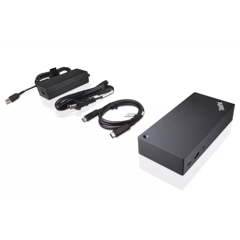 Lenovo 40A90090IT klēpjdatoru dokstacija/portu replikators, vadu, USB 3.2 Gen 1 (3.1 Gen 1) Type-C, melna