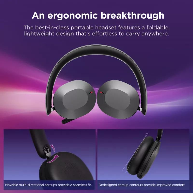 Lenovo 4XD1T60925 austiņas/headset Bezvadu Galvas lente Birojs/Zvanu centrs USB Type-C Bluetooth Pelēks