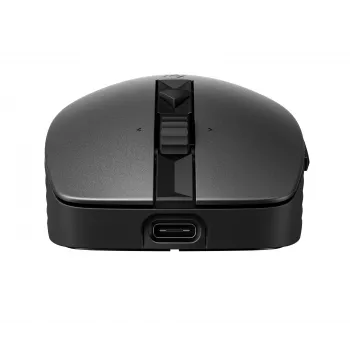 HP 715 uzlādējama vairāku ierīču pele, piemērota abām rokām, RF bezvadu + Bluetooth, 3000 DPI, melna