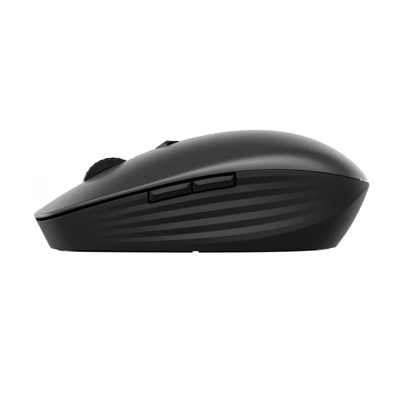HP 715 uzlādējama vairāku ierīču pele, piemērota abām rokām, RF bezvadu + Bluetooth, 3000 DPI, melna