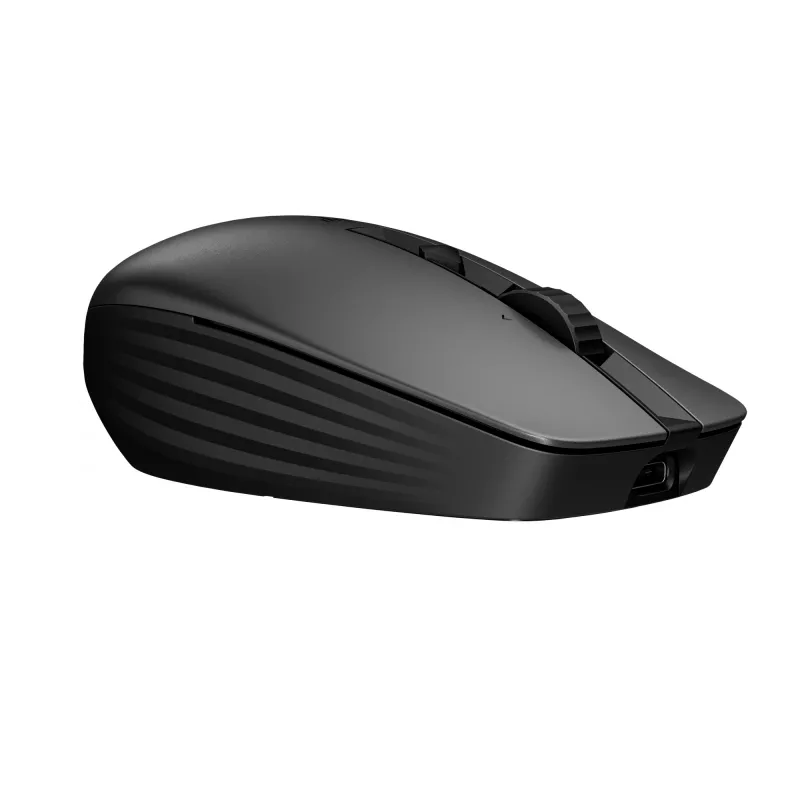 HP 715 uzlādējama vairāku ierīču pele, piemērota abām rokām, RF bezvadu + Bluetooth, 3000 DPI, melna