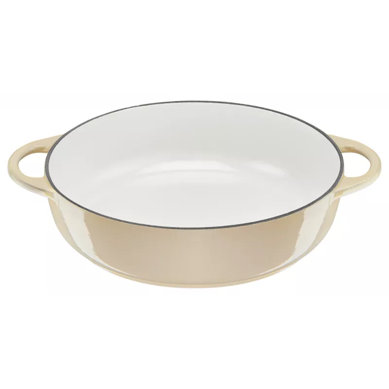 Tefal čuguna servēšanas panna LOV E25972, apaļa 3,8 L, 28 cm, bēša