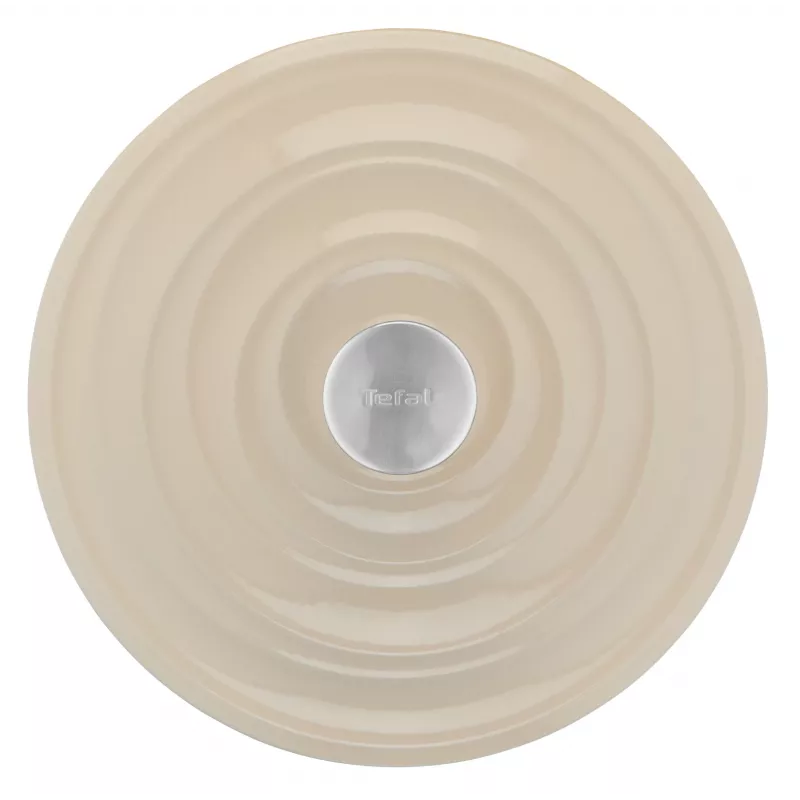 Tefal čuguna servēšanas panna LOV E25972, apaļa 3,8 L, 28 cm, bēša