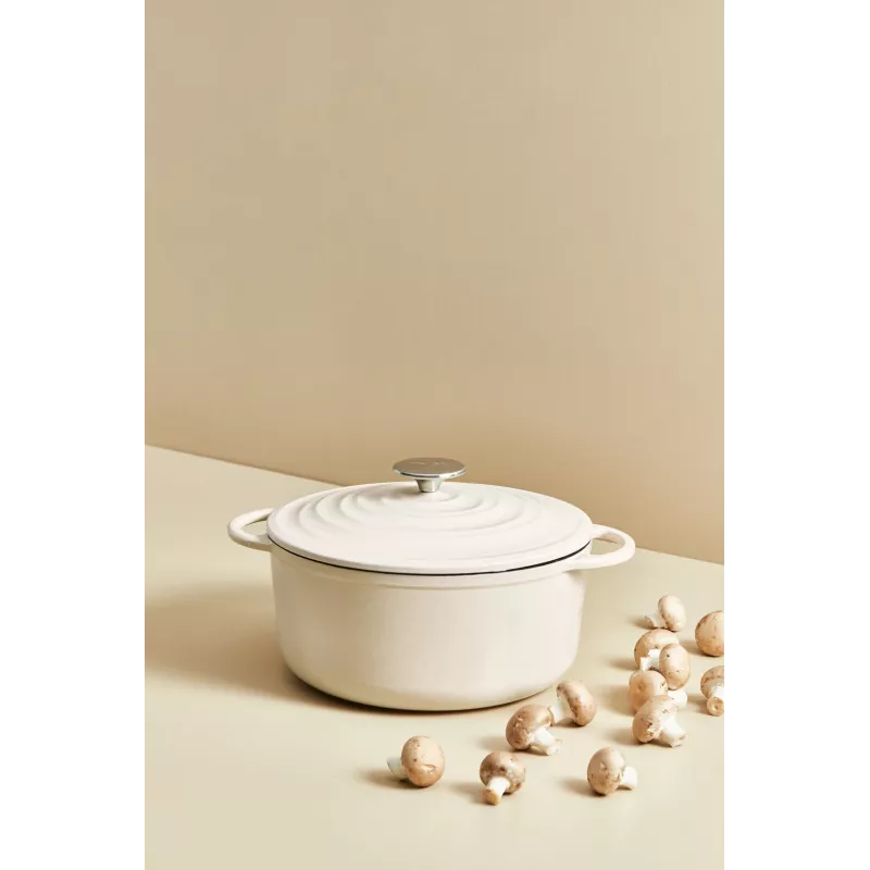 Tefal čuguna servēšanas panna LOV E25972, apaļa 3,8 L, 28 cm, bēša
