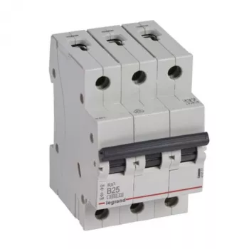 Strāvas slēdzis Legrand 419171 B25A 3P 6kA – 3 polu B raksturlielums, 25 A, 6 kA atslēgšanās spēja