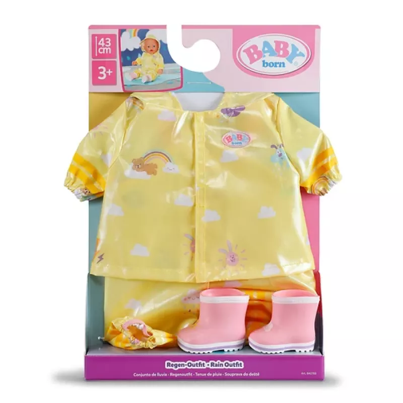 BABY born lietus apģērbs 43 cm, leļļu lietus komplekts, 3 gadi