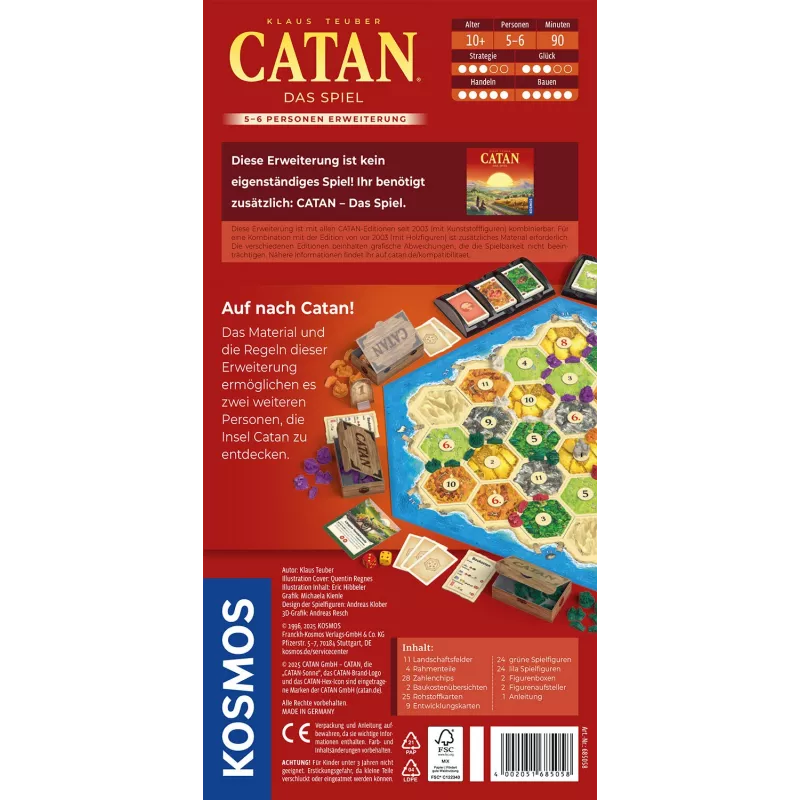 Kosmos CATAN 90 min kāršu spēle stratēģija