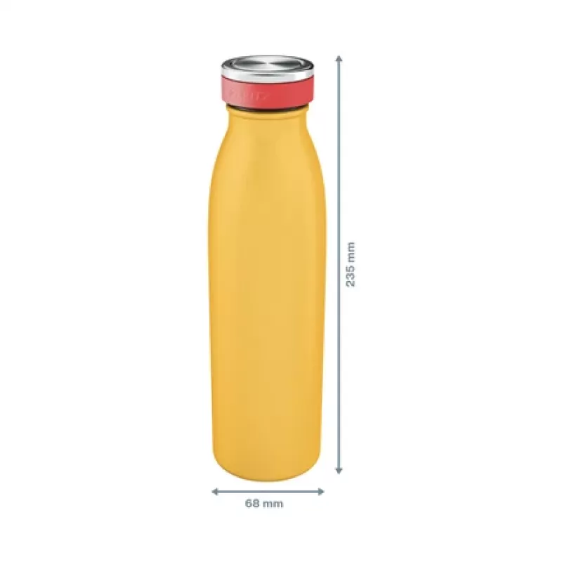 Leitz Cosy Izolēta ūdens pudele 500 ml, Dzeltena, Nerūsējošais tērauds, 68 mm, 68 mm, 235 mm, 280 g