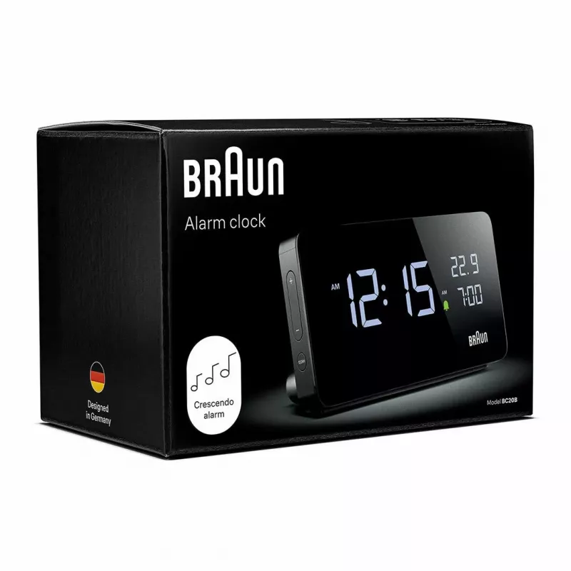 Braun BC20BEU sienas/galda pulkstenis Digitālais pulkstenis Taisnstūris Melns