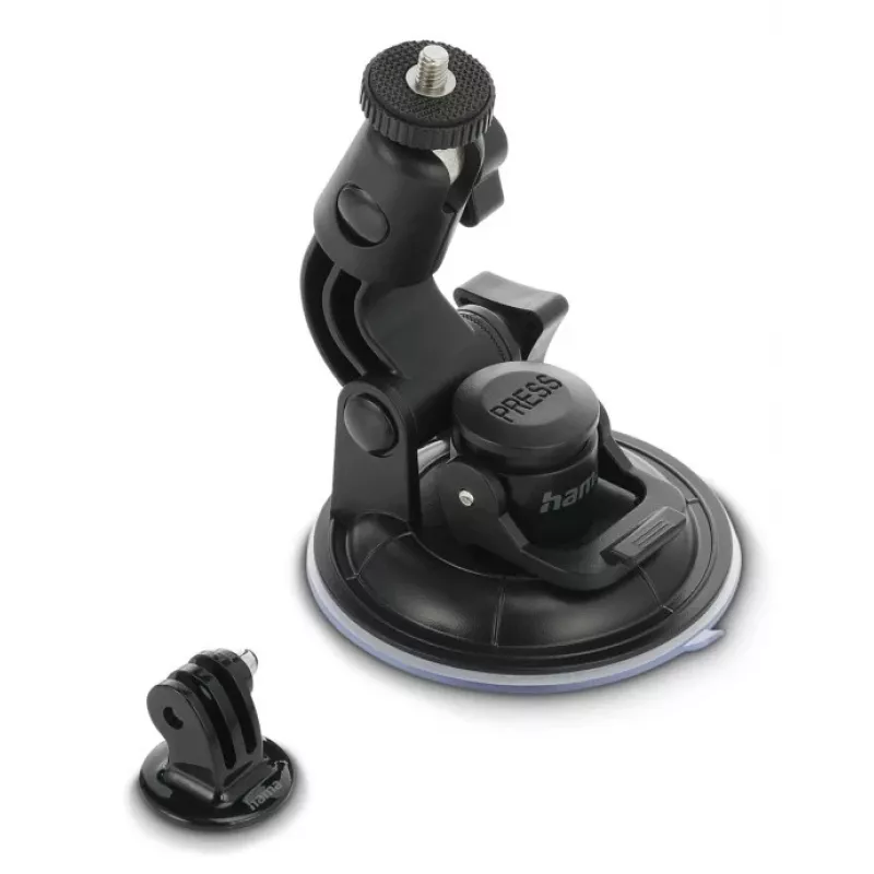 HAMA piesūcekņa turētājs darbības kamerām, universāls auto statīvs, 3D, Ø90 mm, maks. slodze 0,3 kg, augstums 5–11 cm