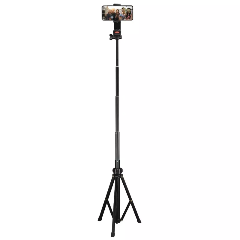 Hama Rotary Smartphone II statīvs viedtālrunim un digitālajai kamerai, 3 kāju, maks. slodze 1 kg, augstums 41,5–150 cm, melns