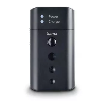 Bateriju lādētājs HAMA 00081390 digitālo kameru baterijām — USB, saderīgs ar Li‑Ion un NiMH, 5 V ieeja