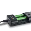 Bateriju lādētājs HAMA 00081390 digitālo kameru baterijām — USB, saderīgs ar Li‑Ion un NiMH, 5 V ieeja