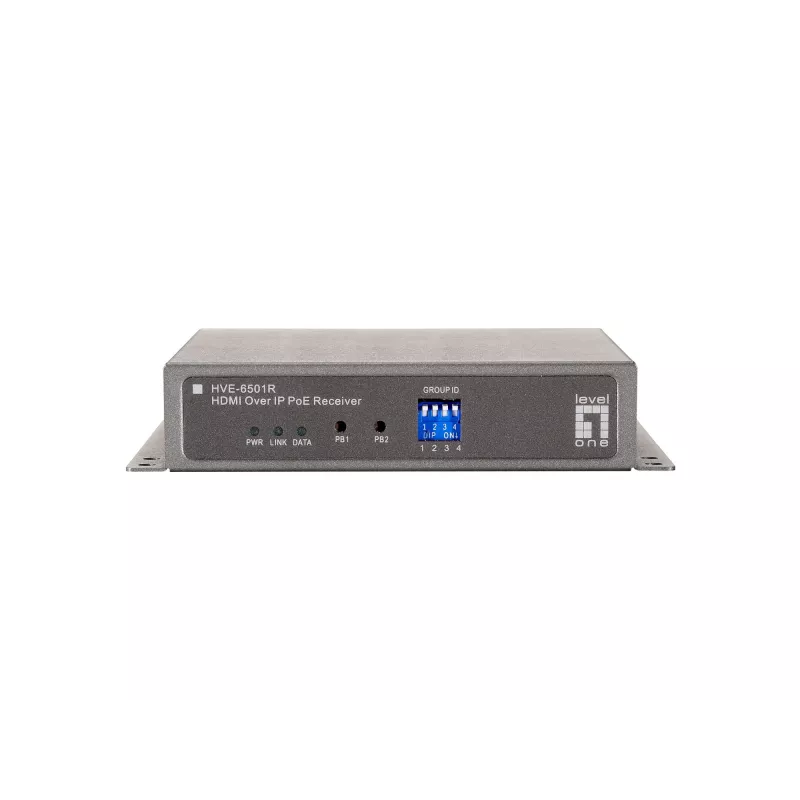LevelOne HDMI over IP PoE uztvērējs, 1920 x 1080 pikseļi, AV uztvērējs, pelēks, HDCP