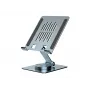Multivides planšetdatora statīvs CONCEPTRONIC THANA09G — salokāms grozāms statīvs, 360° rotējoša pamatne, regulējams augstums, pelēks, 150×110×40 mm