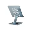 Multivides planšetdatora statīvs CONCEPTRONIC THANA09G — salokāms grozāms statīvs, 360° rotējoša pamatne, regulējams augstums, pelēks, 150×110×40 mm