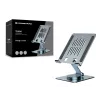 Multivides planšetdatora statīvs CONCEPTRONIC THANA09G — salokāms grozāms statīvs, 360° rotējoša pamatne, regulējams augstums, pelēks, 150×110×40 mm