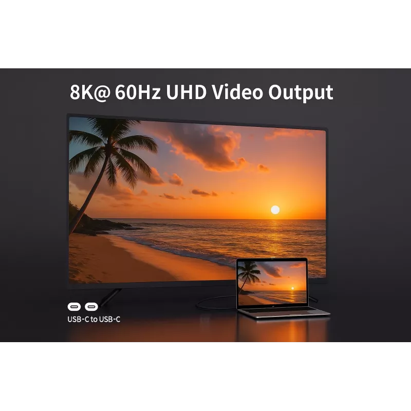 USB4 Gen 4x2 C–C kabelis EQUIP 1,2 m, 80 Gbps, PD240W, 8K@60Hz, melns