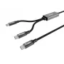 USB-C uz 2x USB-C Y-uzlādes kabelis EQUIP 1.5m PD 140W, USB 2.0, melns