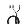 USB-C uz 2x USB-C Y-uzlādes kabelis EQUIP 1.5m PD 140W, USB 2.0, melns